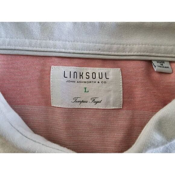Linksoul Short Sleeve Polo  Size Large Stripe - Picture 12 of 13